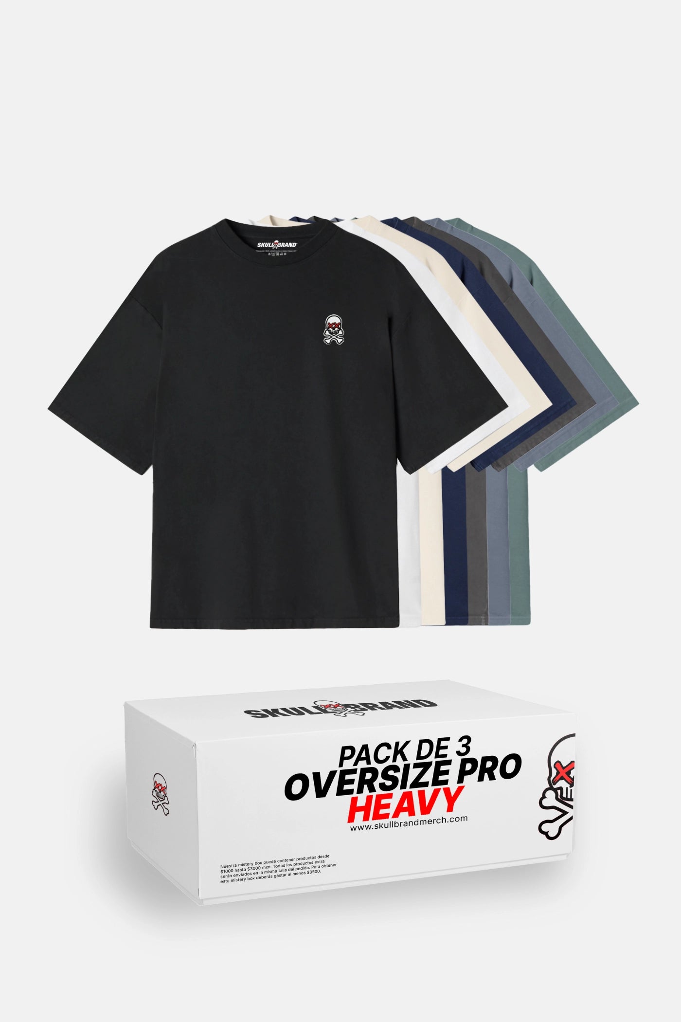 ARMA TU PAQUETE DE 3 PLAYERAS OVERSIZE PRO HEAVY 3.0