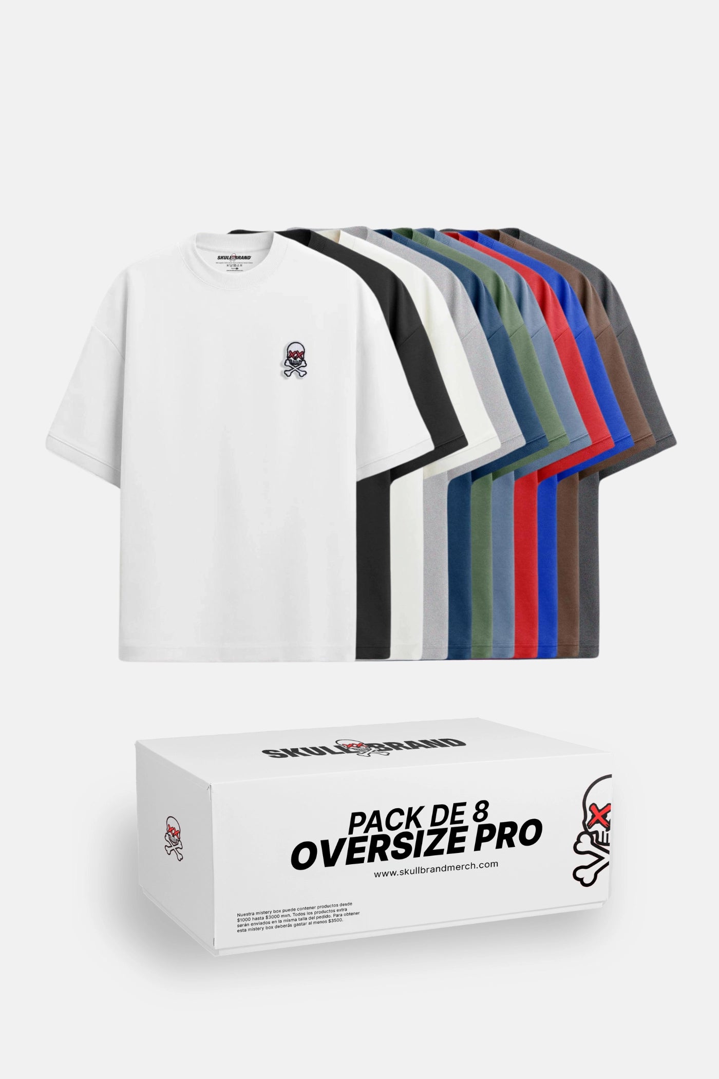 ARMA TU PAQUETE DE 8 PLAYERAS OVERSIZE PRO 2.0