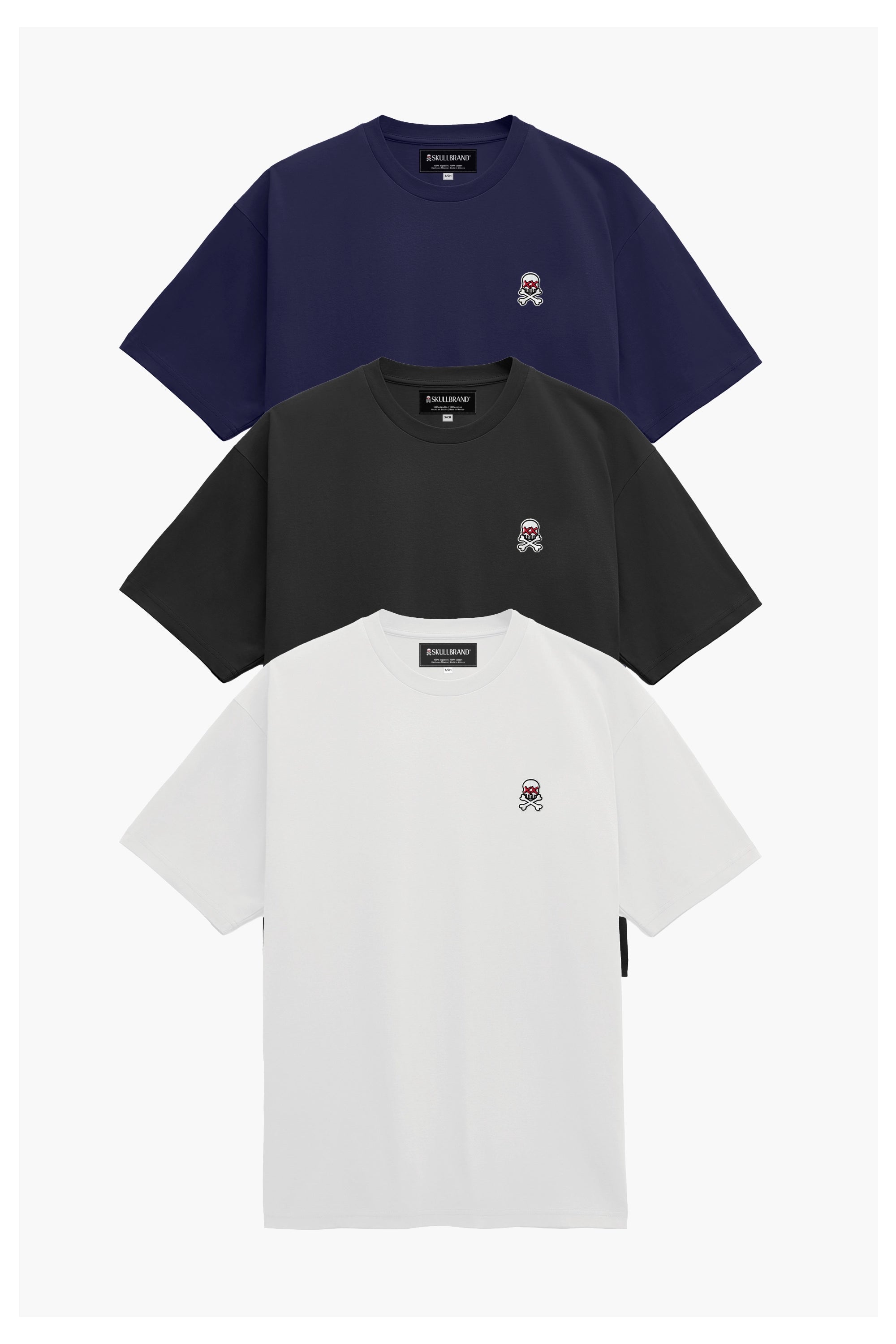 PAQUETE DE 3 PLAYERAS B SICA PRO Skull Brand